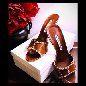 Manolo Blahnik Heeled Sandals, Size 39